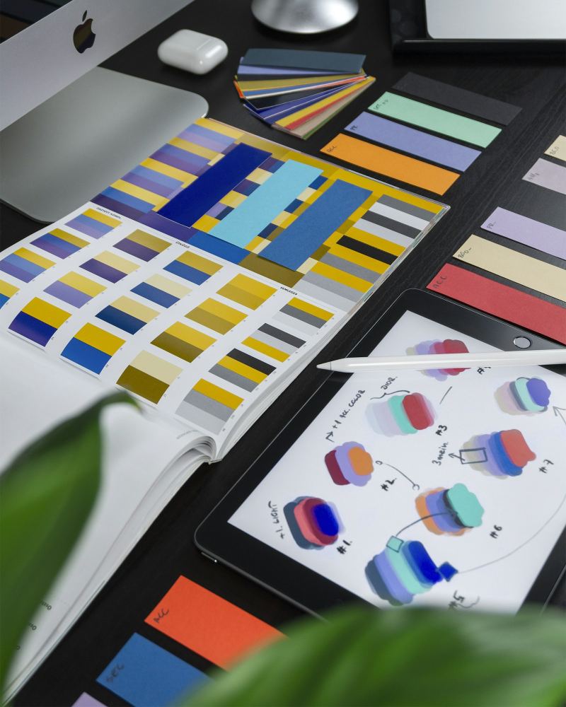Brand colour swatches and design materials